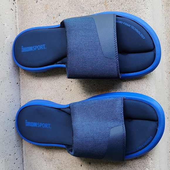 IRON SPORT Men's Blue Slide Sandals 11. - Picture 2 of 7